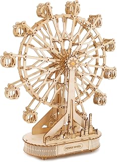 3D Wooden Puzzle for Adults Teens Ferris Wheels Music Model Kits for Boys and Girls DIY Crafts Kits Brain Teaser Puzzle for Kids Christmas/Birthday Gifts