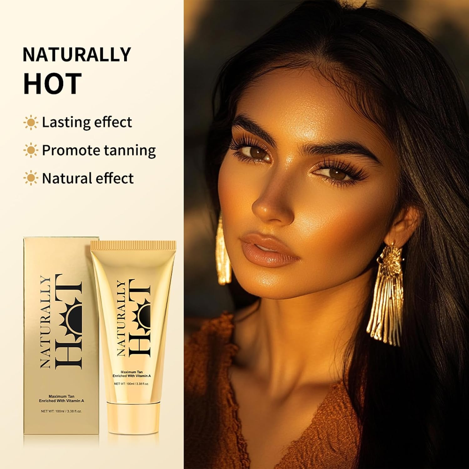 Tanning Lotion, Sunless Browning Lotion Body Bronzers Tanning Cream with Healthy Skin Tone Sun-Kissed Finish Leg and Body Makeup