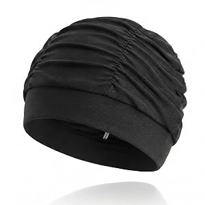 Swimming Cap for Women 1 Piece Breathable Stretch Polyester Fabric Suitable for Long Thick Hair Summer Beach Holiday Indoor Pool