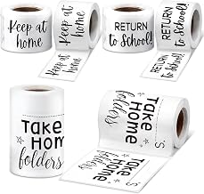 Janlaug 3 Rolls 300pcs Student Homework Folder Labels Take Home Folder Return to School Keep at Home Label Back to School Sticker Thermal Printed Labels for Office Classroom (Basic)
