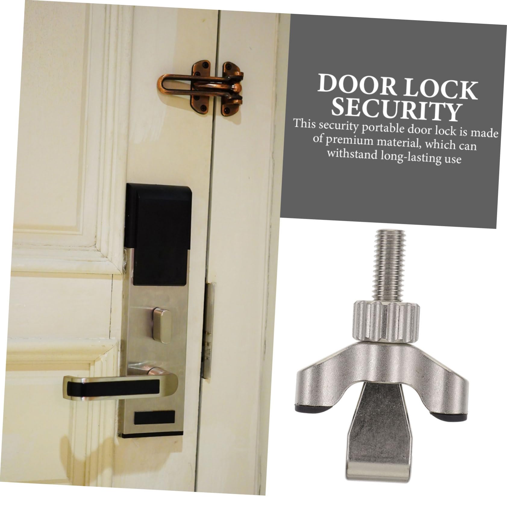 Verrou de Sécurité Portable pour Porte D’hôtel, Alliage de Zinc Argenté
