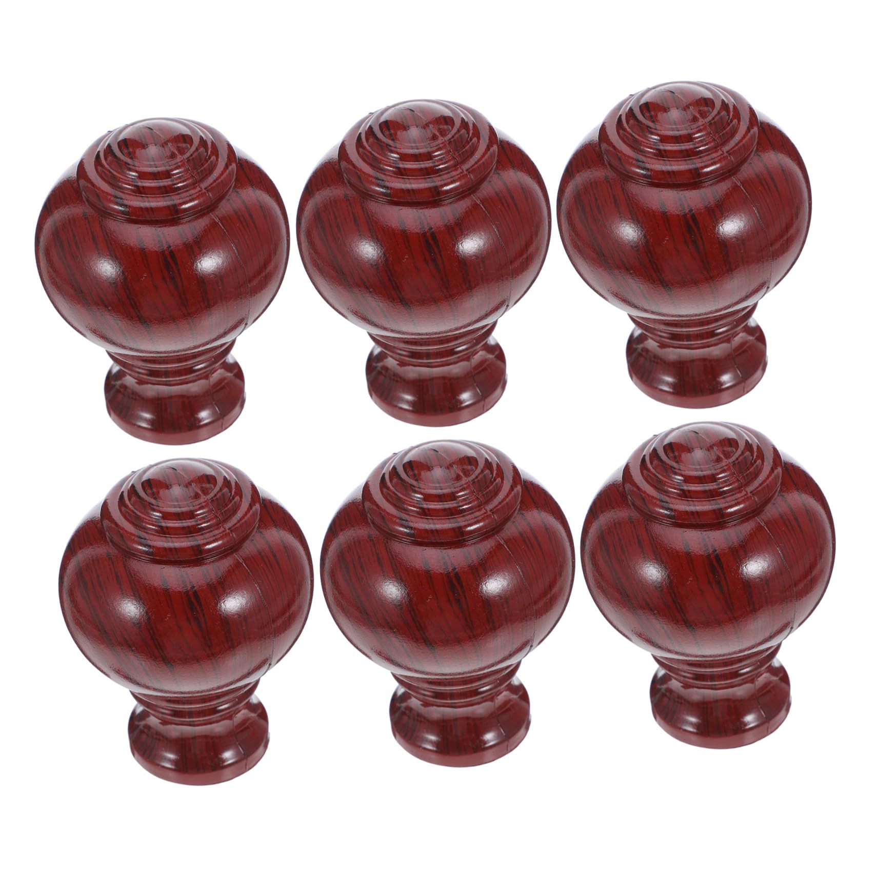 STOBAZA 6 Piezas para Barra de Cortina de Madera con Acabado Natural Tapas Decorativas Suaves para Protección de Compatibles con Varillas de Ventana Diseño Clásico y Fácil Instalación