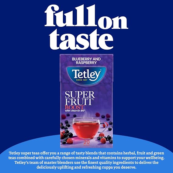 Tetley Super Fruits Boost Cranberry & Elderflower Tea Bags x20