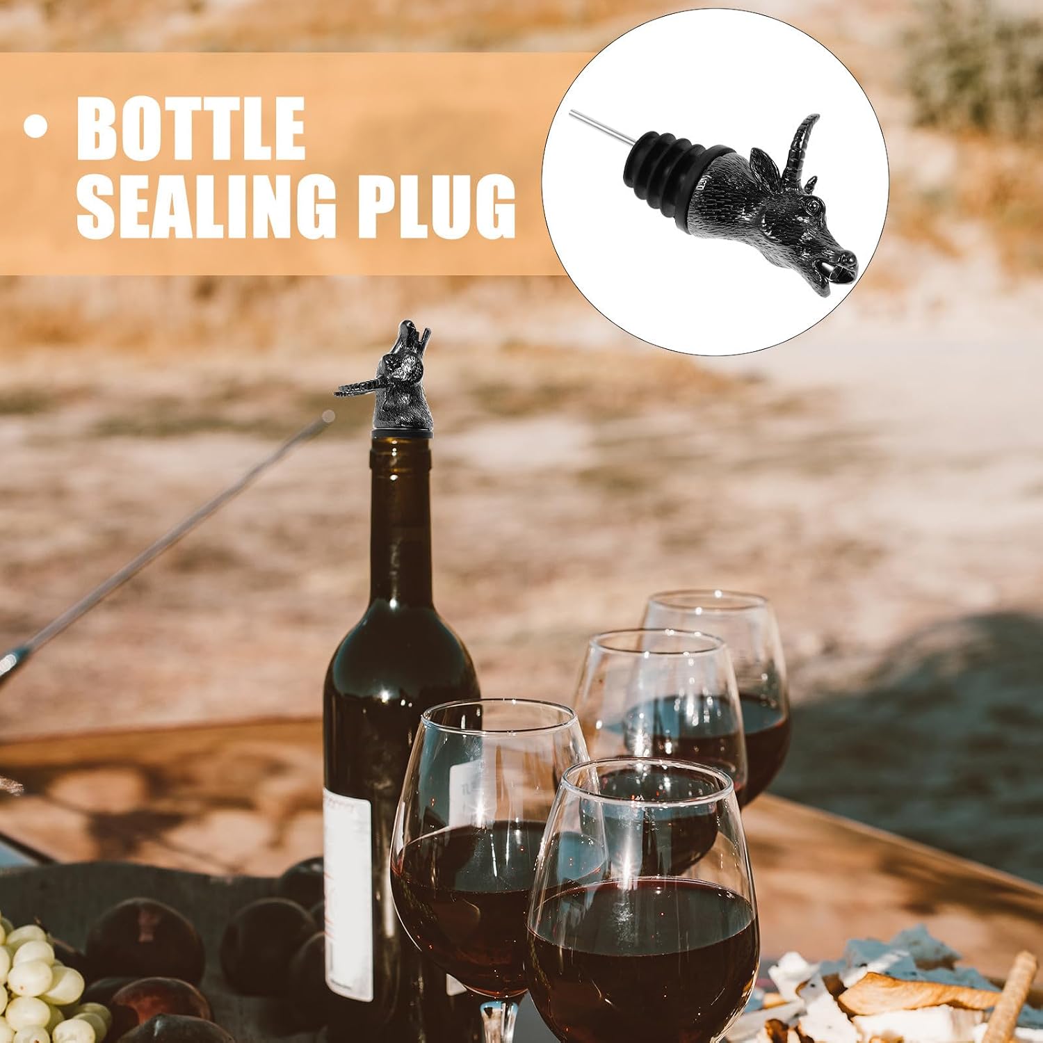 Cow Head Wine Pourer Alloy Bar Pourer for Wine Bottle Serving