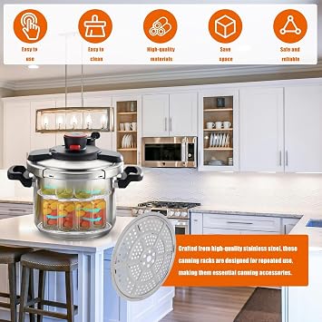 Xspeedonline 2-Pack Canner Rack Compatible with Pressure Cooker - Stainless Steel Canning Rack - for Presto 01781 23-Quart, for All American 21.5-Quart - 11 Inch (28cm Canners for Canning)