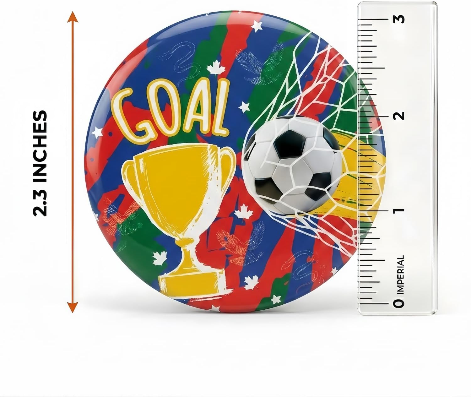 Soccer Party Favor Button Pins, 2.3 Inch Football Team Gifts, Soccer Decorations for Birthday Party and Game Day Celebrations, Sports Party Supplies for Kids Adults
