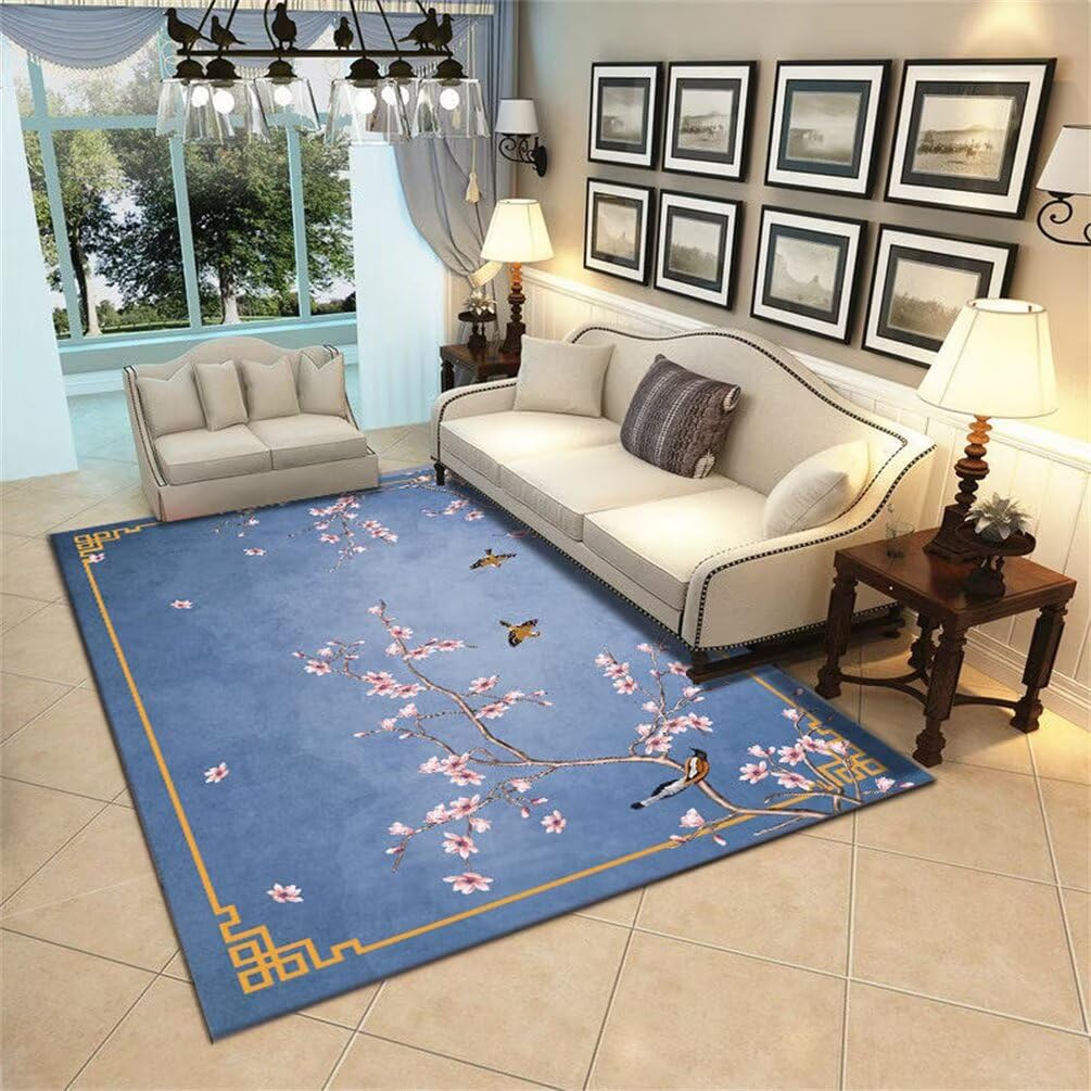 Tapis chambre enfant bleu et rose pour créer un cocon doux et lavable