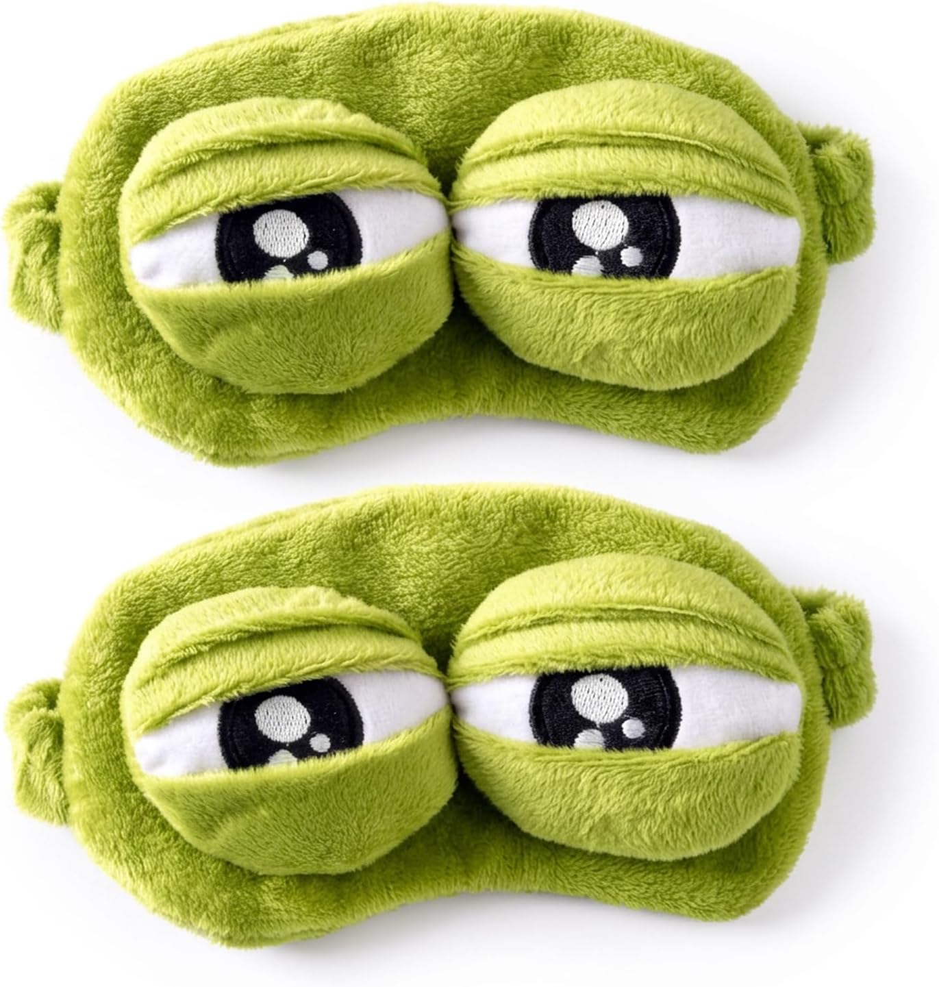 2PCS Frog Eye Mask, Frog Sleep Mask for Children and Adults, Funny Sleep Mask for Home and Travel, Light Blocking Eye Cover for Sensitive Sleepers, Two Pack Frog Design Sleep Masks