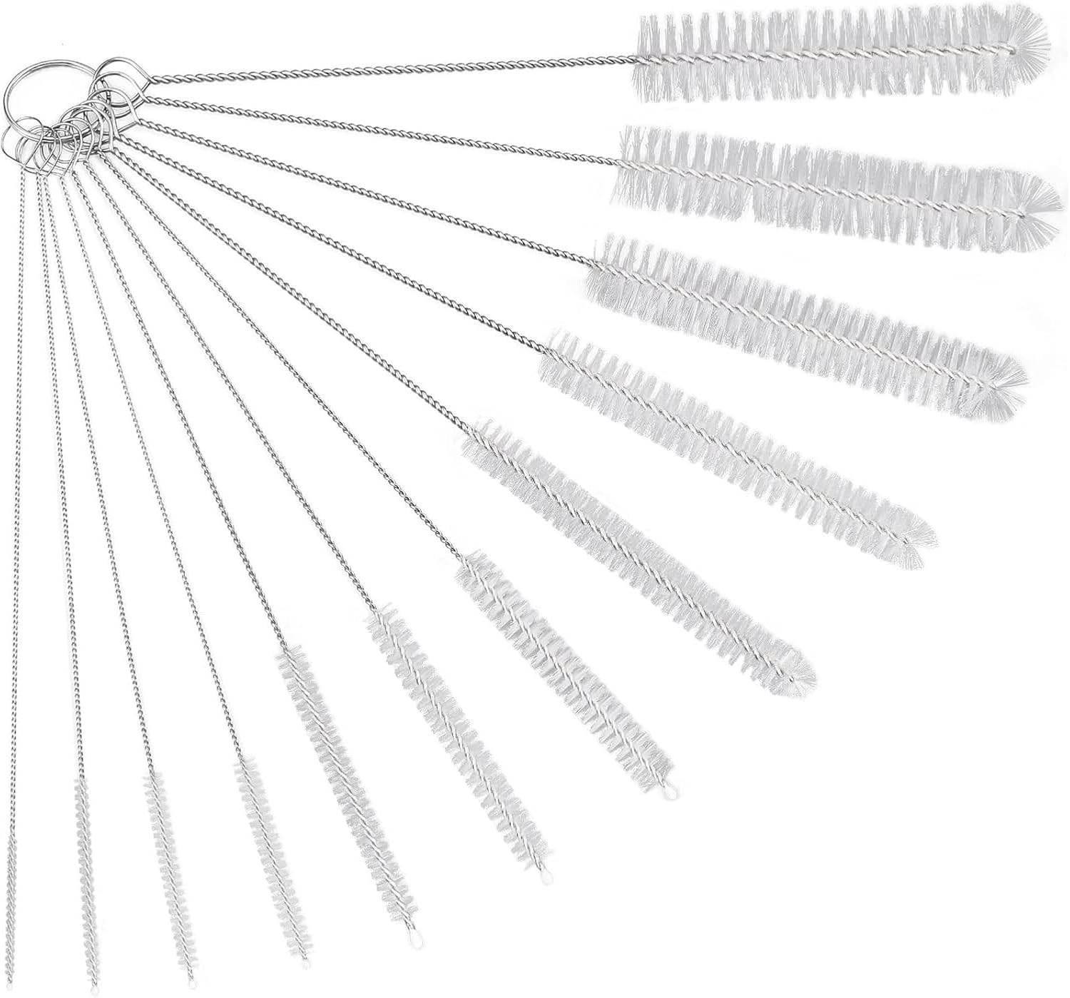 Bottle Brush Nylon Cleaning Brushes Set of 12 for Tube & Straw