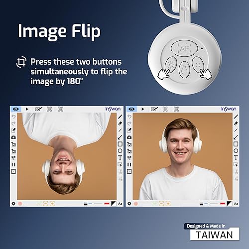 Miniatura 4 de INSWAN INS-1 Pequeña cámara de documentos USB de 8 MP con enfoque automático y luz suplementaria LED excelente para educación a distancia y