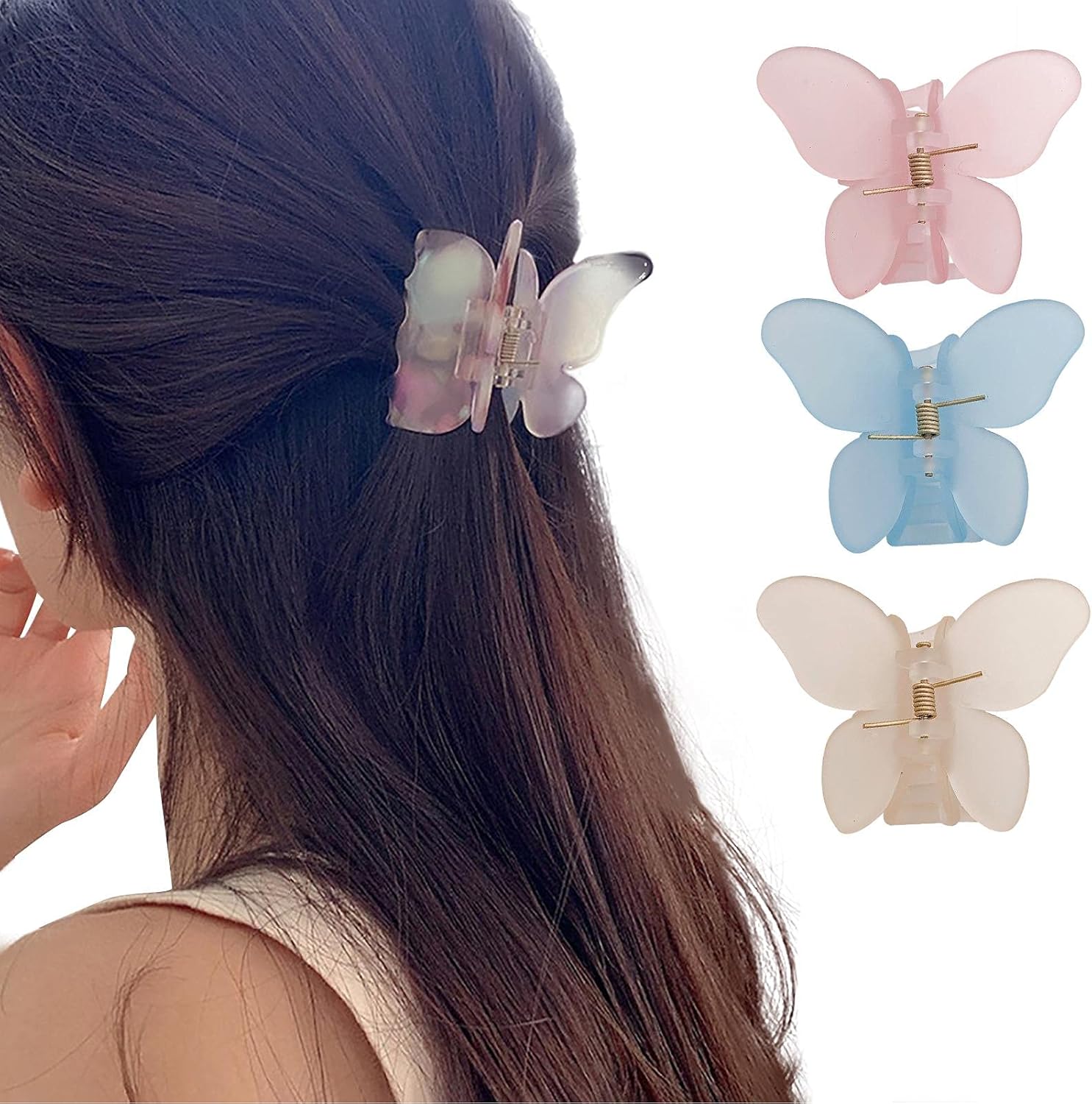 3 個 ヘアクリップ ラージヘアクロークリップ 女性のためのファッションヘアアクセサリー 美しい蝶のヘアピン マーケティング ミニ 髪飾り 髪留め ヘアピン かわいい へあアクセサリー 前髪クリップ
