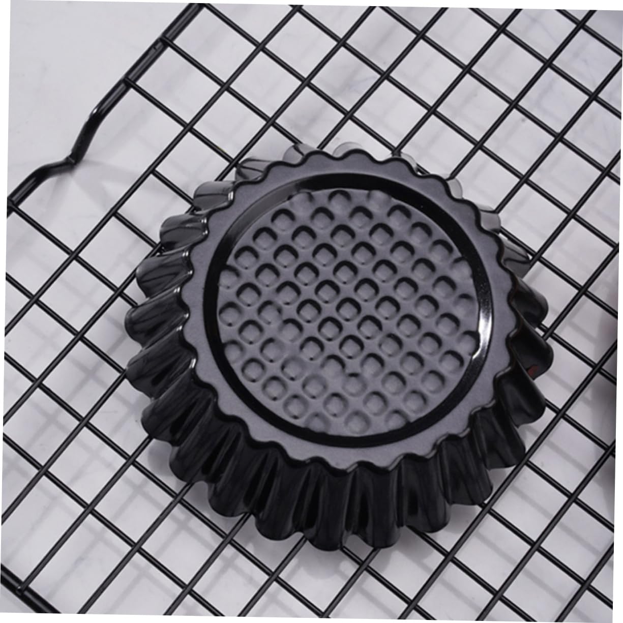 Molde para Hornear Tartaletas de Huevo 12 Piezas Acero al Carbono Negro | Diseño Resistente a Rayaduras, Mantiene la Forma al Desmoldar, Adecuado para Tartaletas DIY y Postres al Horno
