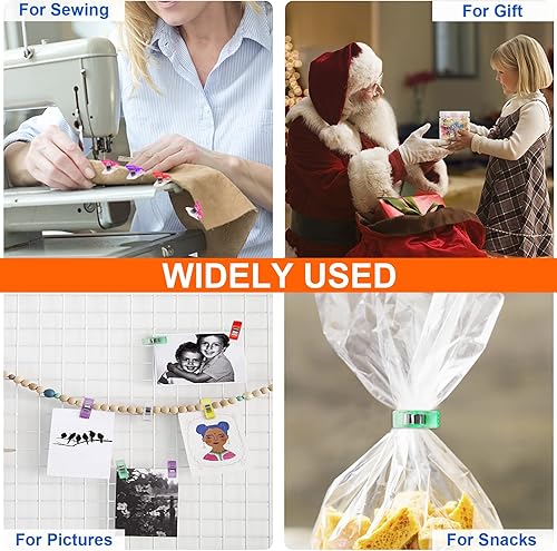 Miniatura 7 de 120 clips de costura naranja para tela, mini clips para coser, clips de sujeción de costura, herramientas de manualidades multicolor para costura de
