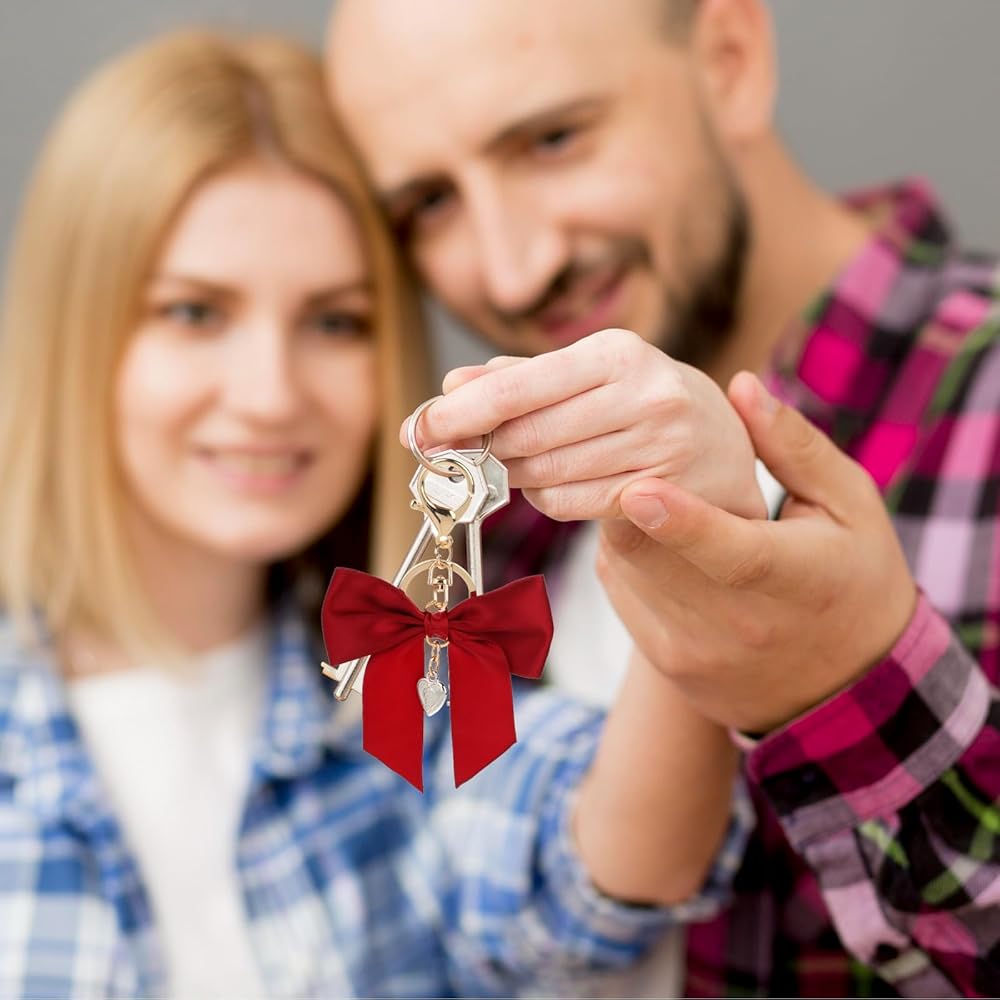 NICENEEDED Porte-clés Kawaii Avec Nœud En Perles Et Ruban Blanc Avec
