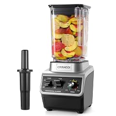 CRANDDI Professional Commercial Blender Max 1500W 80oz Pitcher Powerful Blender with Tamper for Smoothie Ice Crushing Variable 9