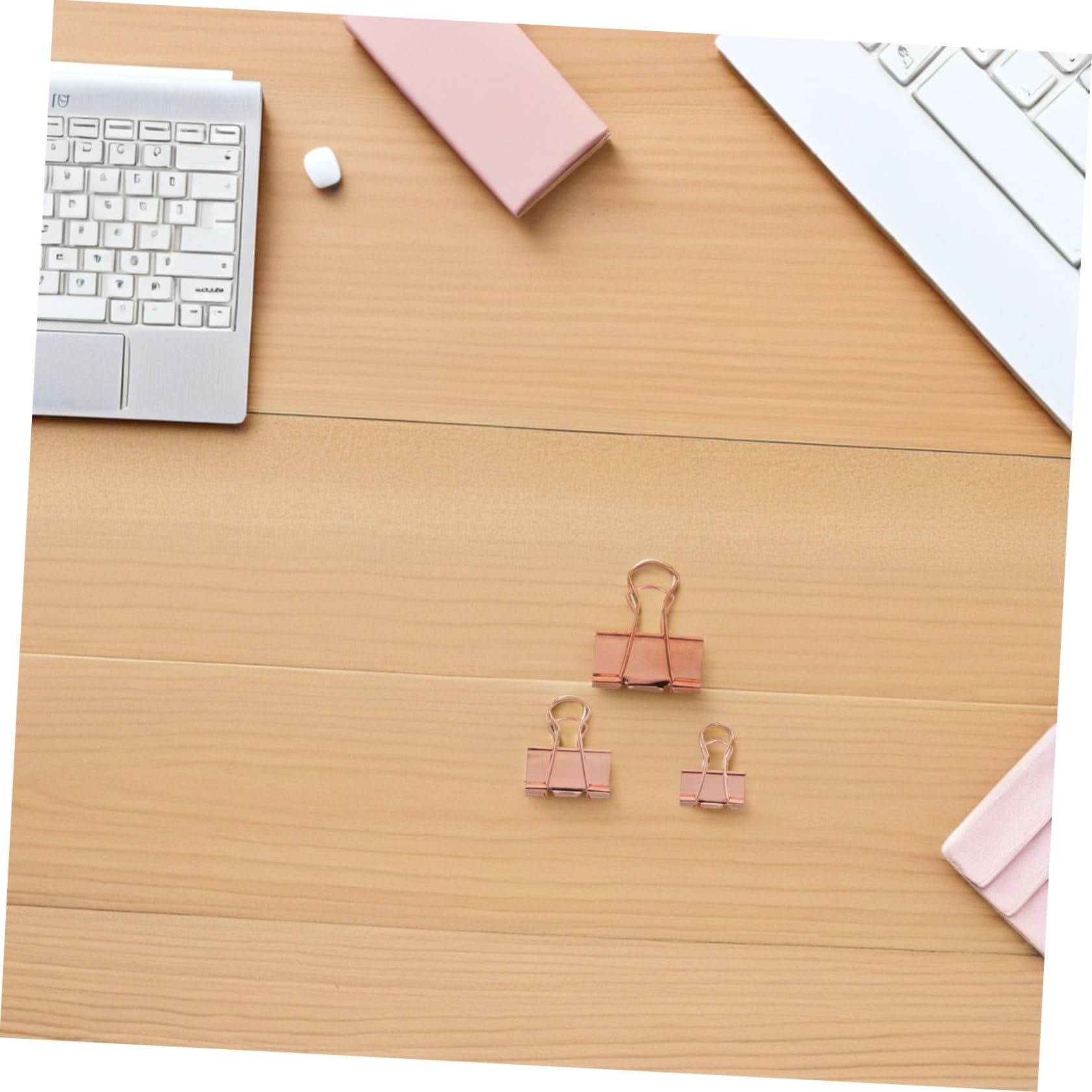 112 Piezas clips de metal pinzas papeleria Clips de carpeta de metal Rose Gold