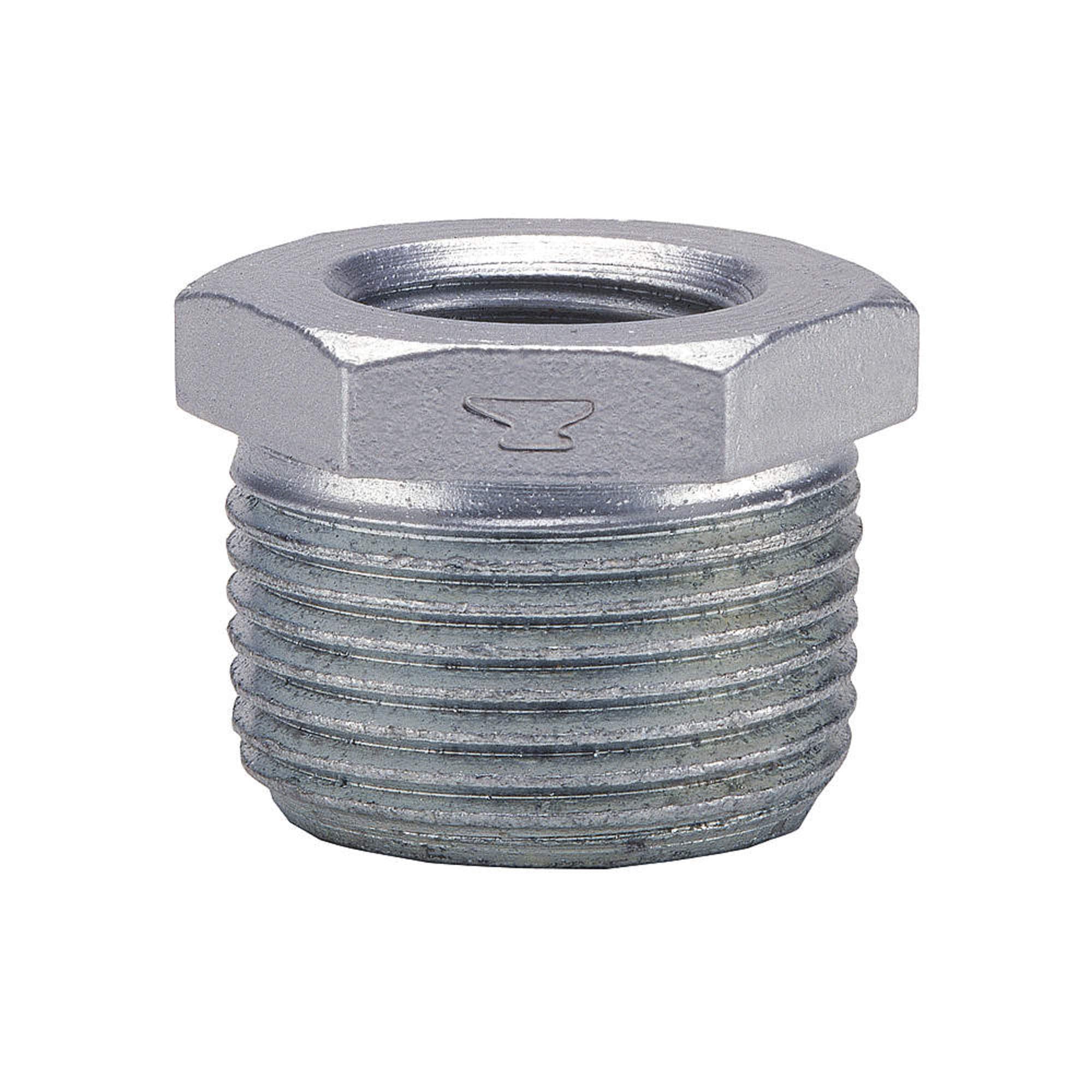 Anvil - 0319906483 - Hex Bushing: Malleable Iron, 3/4 in x 1/4 in Pipe Size, NPT x NPT, Class 150