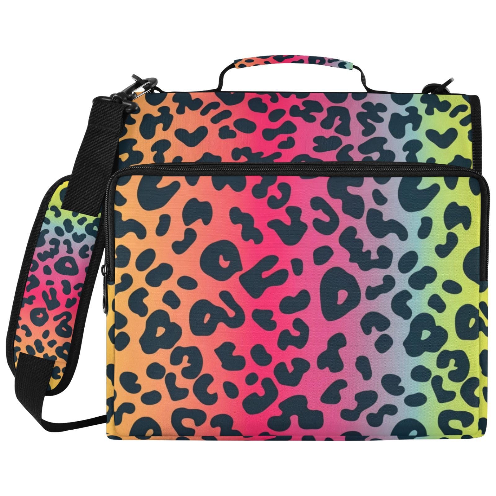 Bolsa de carpeta de 3 anillos con cremallera y estampado colorido de