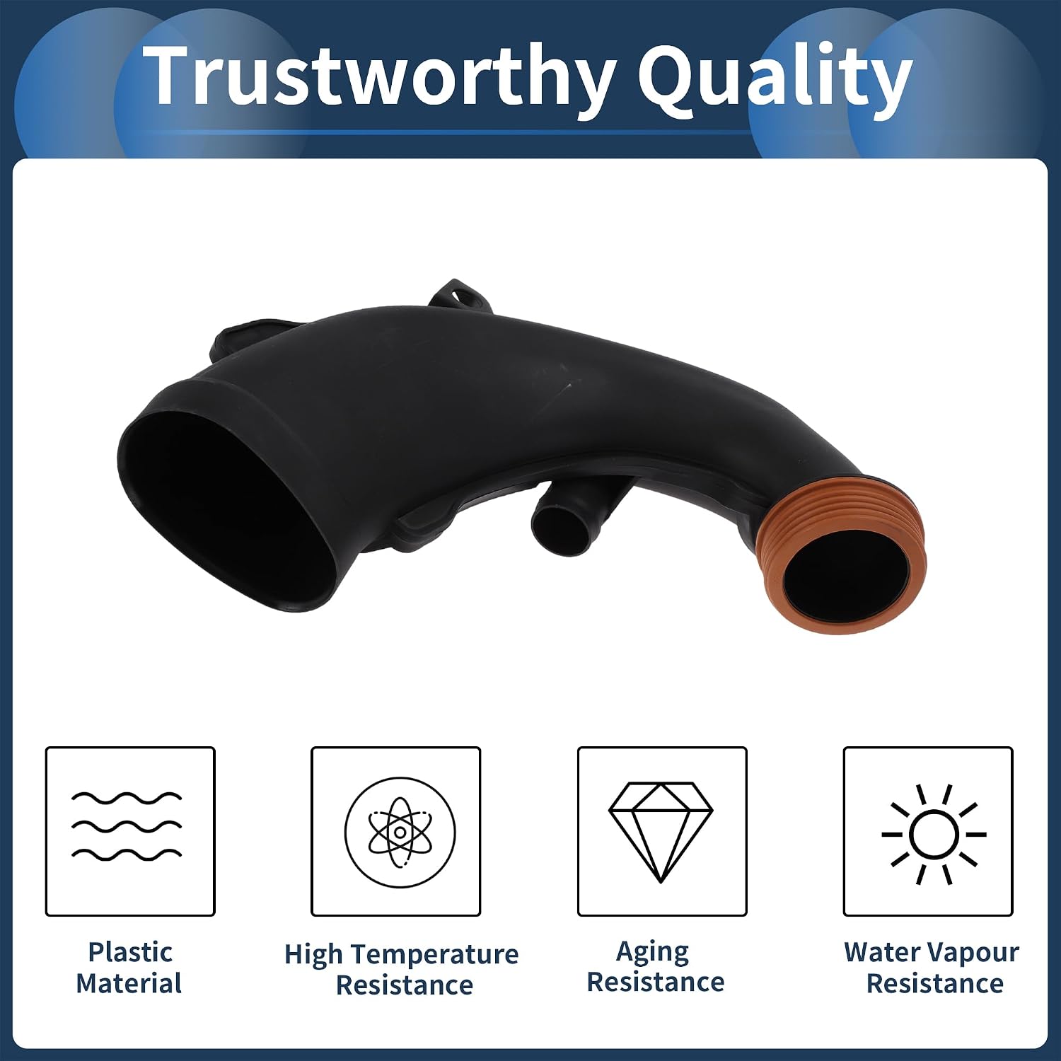 Engine Air Intake Hose for BMW 5 6 7 Series X5 X6 E70 E71 F02 F06 F07 F12 Right Air Intake Duct No.13717577451 Plastic 1 Pc