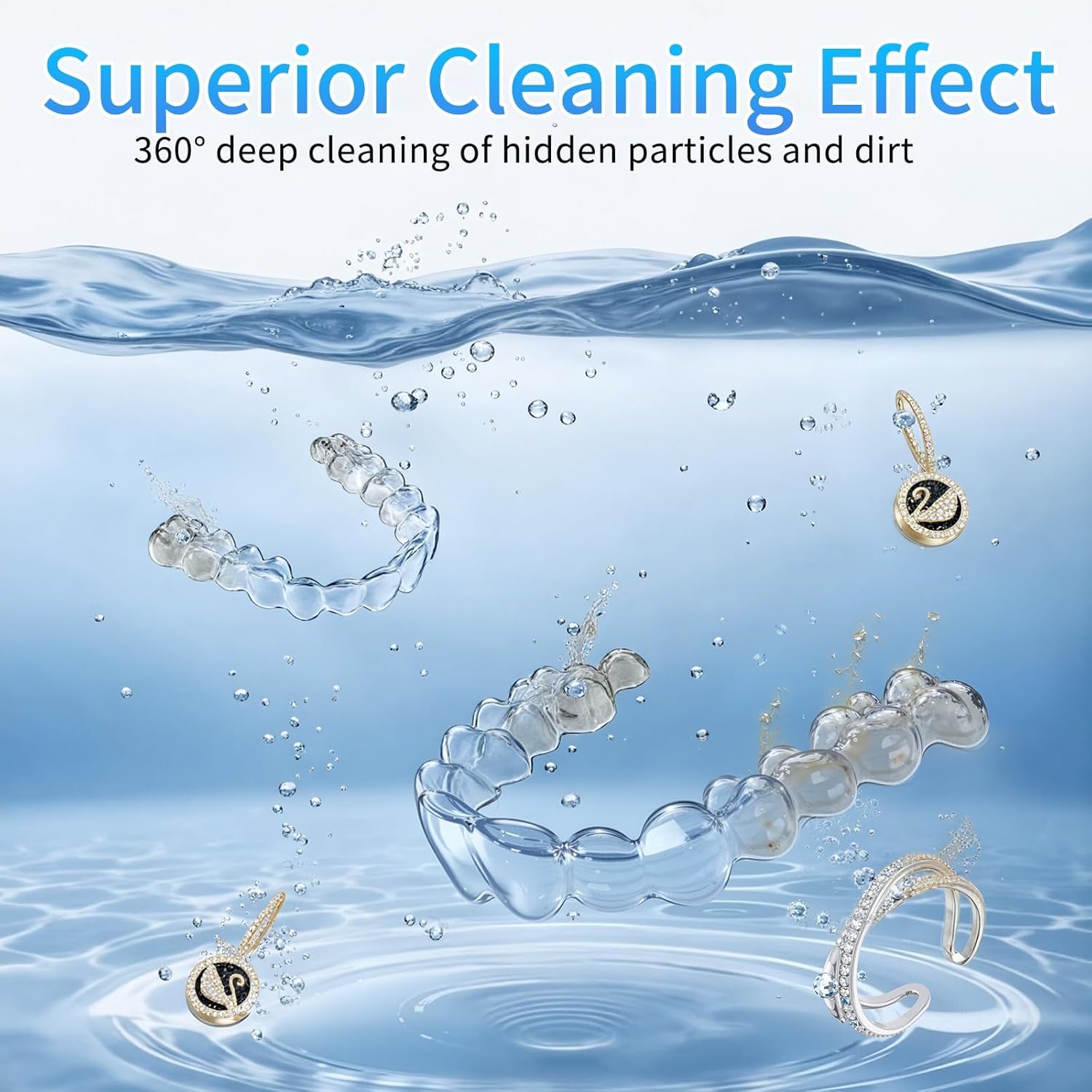 Ultrasonic Retainer Cleaner, 42kHz Dental Cleaning Pod for Dentures, Braces, Mouth Guards, Night Guard, Toothbrush Heads, Jewelry, Aligner - Image 6