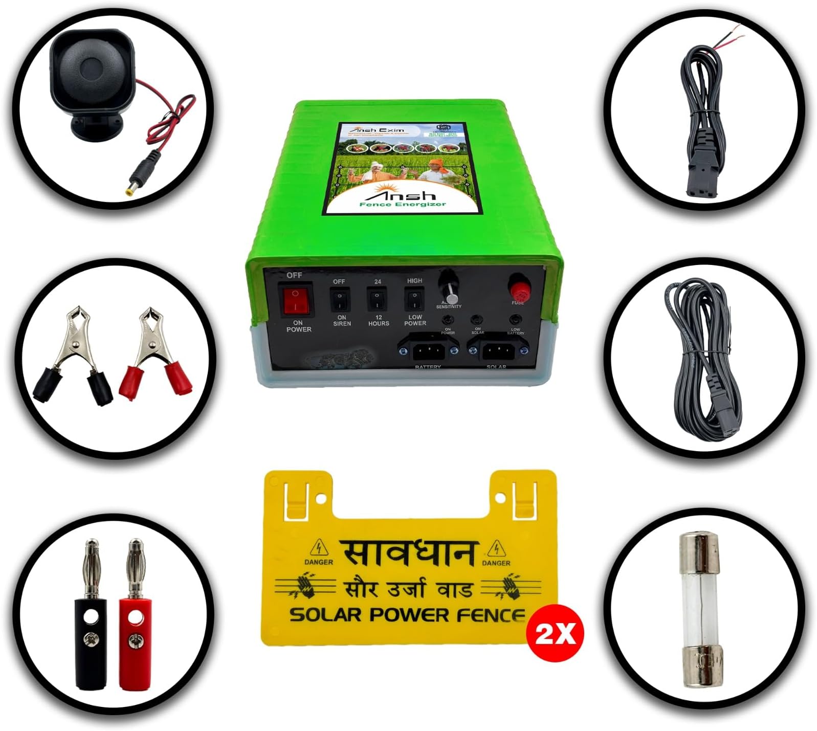 Ansh Exim Zatka Machine Solar Fence Energizer Highly Efficient Security System For Agricultural Farms 40 Acre Area Covered" Pwm Solar Charge Controller