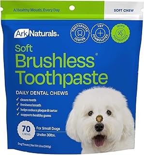 Ark Naturals Soft Brushless Toothpaste, Dog Dental Chews for Small Breeds, Freshens Breath, Unique Texture Helps Reduce Plaque & Tartar, 12oz, 1 Pack