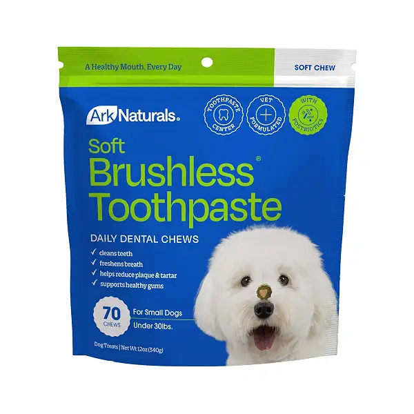 Ark Naturals Soft Brushless Toothpaste, Dog Dental Chews for Small Breeds, Freshens Breath, Unique Texture Helps Reduce Plaque & Tartar, 12oz, 1 Pack 1