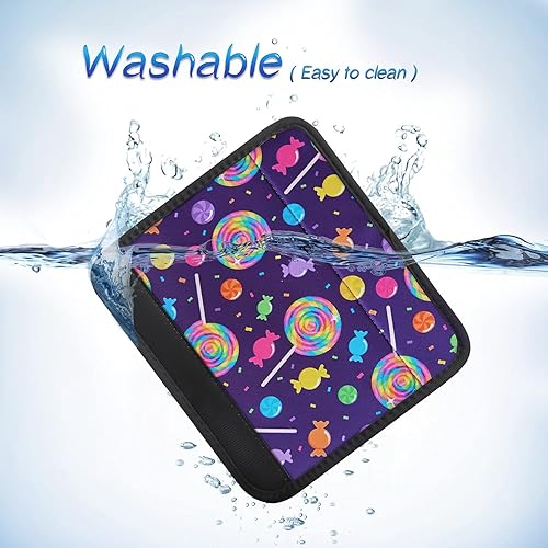 Miniatura 4 de Paquete de 2 fundas para cinturón de seguridad para niños, con bonito patrón de dibujos animados para niñas y niños, cojín para cinturón de