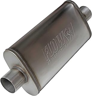 Flowmaster Flow FX Muffler – 3.00” Center In / 3.00” Center Out – Moderate Sound – Stainless Steel – Affordable Performance for Modern Trucks, Muscle Cars & Daily Drivers (71249)