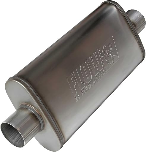 Flowmaster Flow FX Muffler – 3.00” Center In / 3.00” Center Out – Moderate Sound – Stainless Steel – Affordable Performance for Modern Trucks, Muscle Cars & Daily Drivers (71249)