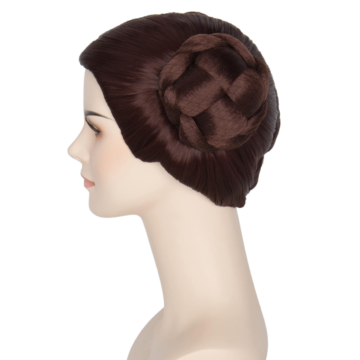 Yan Dream Women Center Party Short Brown Princess Hair Cosplay Costume Halloween Anime Wig with Bun