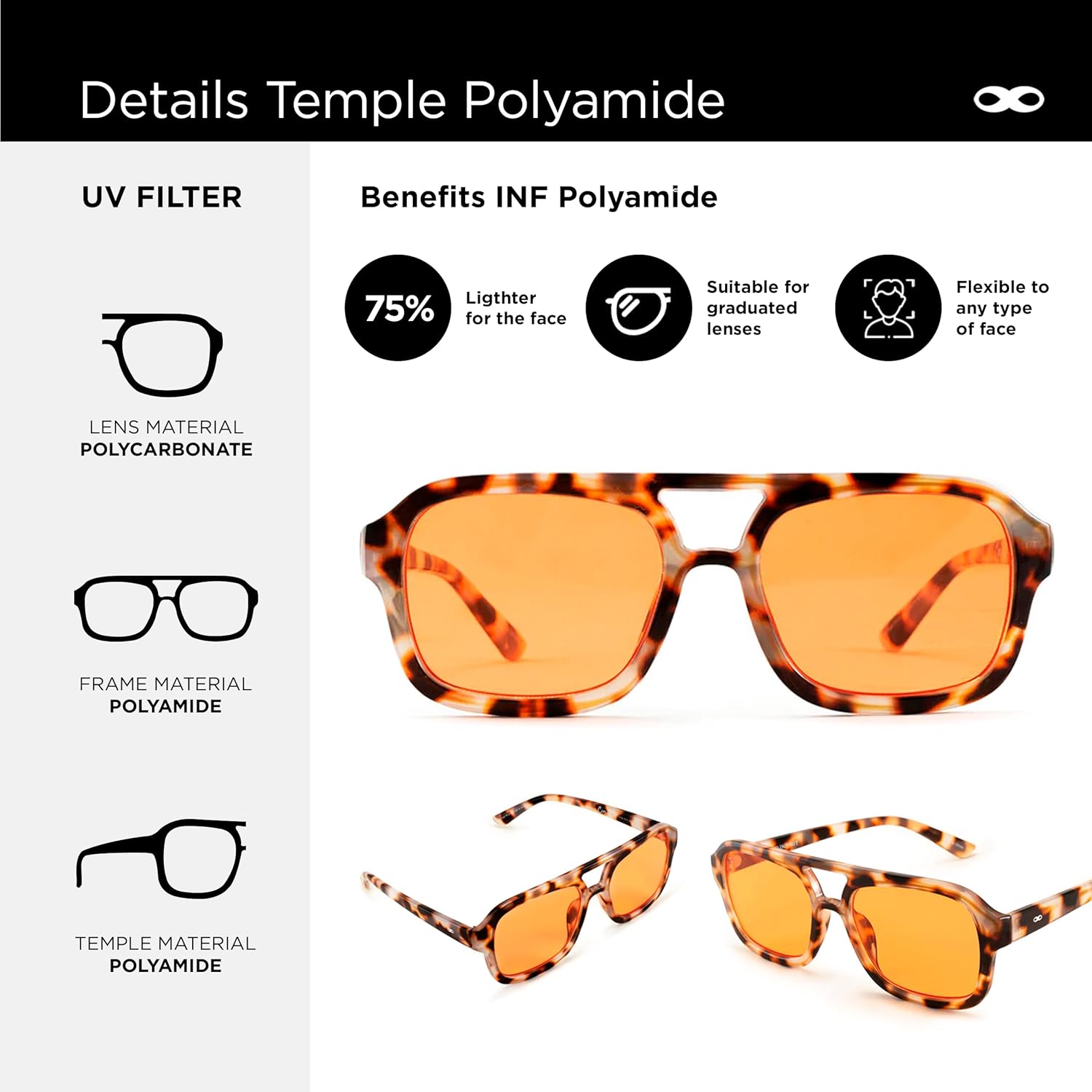 INFINIT | Corsa Demi | Unisex | Fashion Sunglasses For Women | Luxury Sunglasses For Men | Unisex