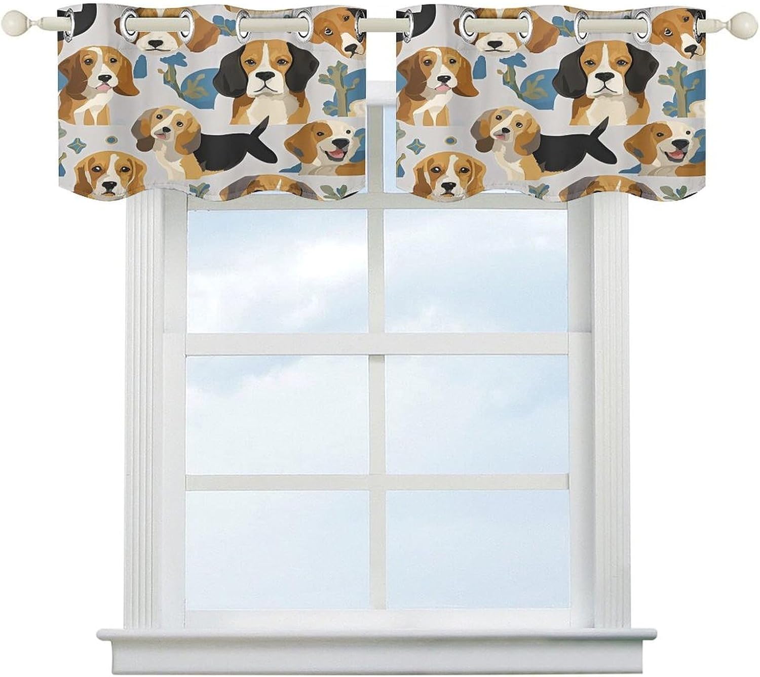 Beagle Patterns Short Curtain Blackout Valance