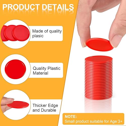 Miniatura 9 de Coopay Discos de contador de aprendizaje de plástico de 1.5 pulgadas, discos de conteo de fichas de bingo para práctica de matemáticas y fichas de