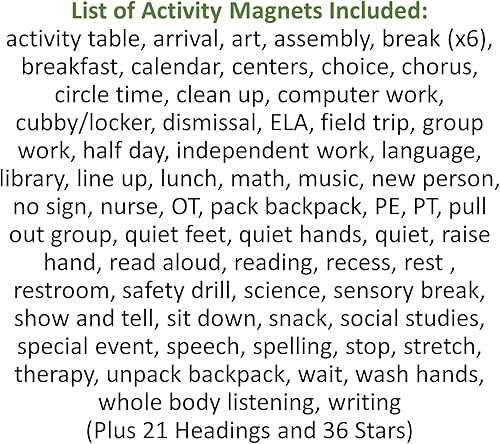 Miniatura 7 de SchKIDules Tabla magnética de horario visual y progreso para la escuela, con 123 imanes y una tabla plegable de 2 lados de 18 pulgadas para horarios