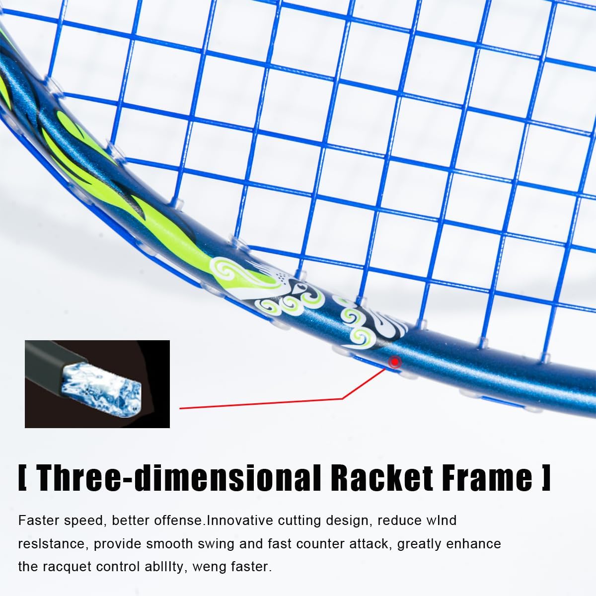 LP 9U G5 22-32Lbs Peking Opera Double Sided Color Professional Full Carbon Fiber Badminton Racket with Gift Box, Racquet for Outdoor Sports Including 1 Flannel Bag, 2 Grips Tapes