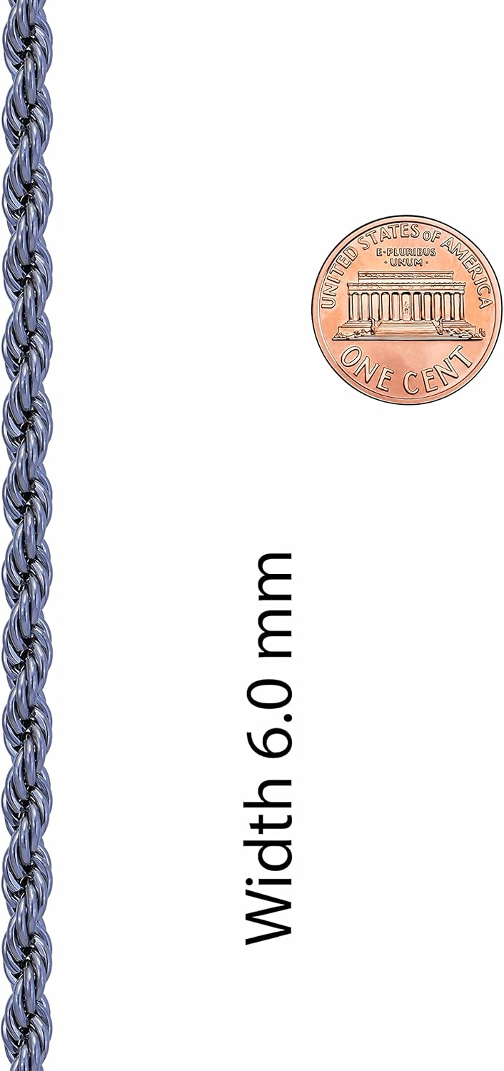 LIFETIME JEWELRY 6mm Rope Chain Necklace for Women and Men 24k Real Gold Plated - Image 7