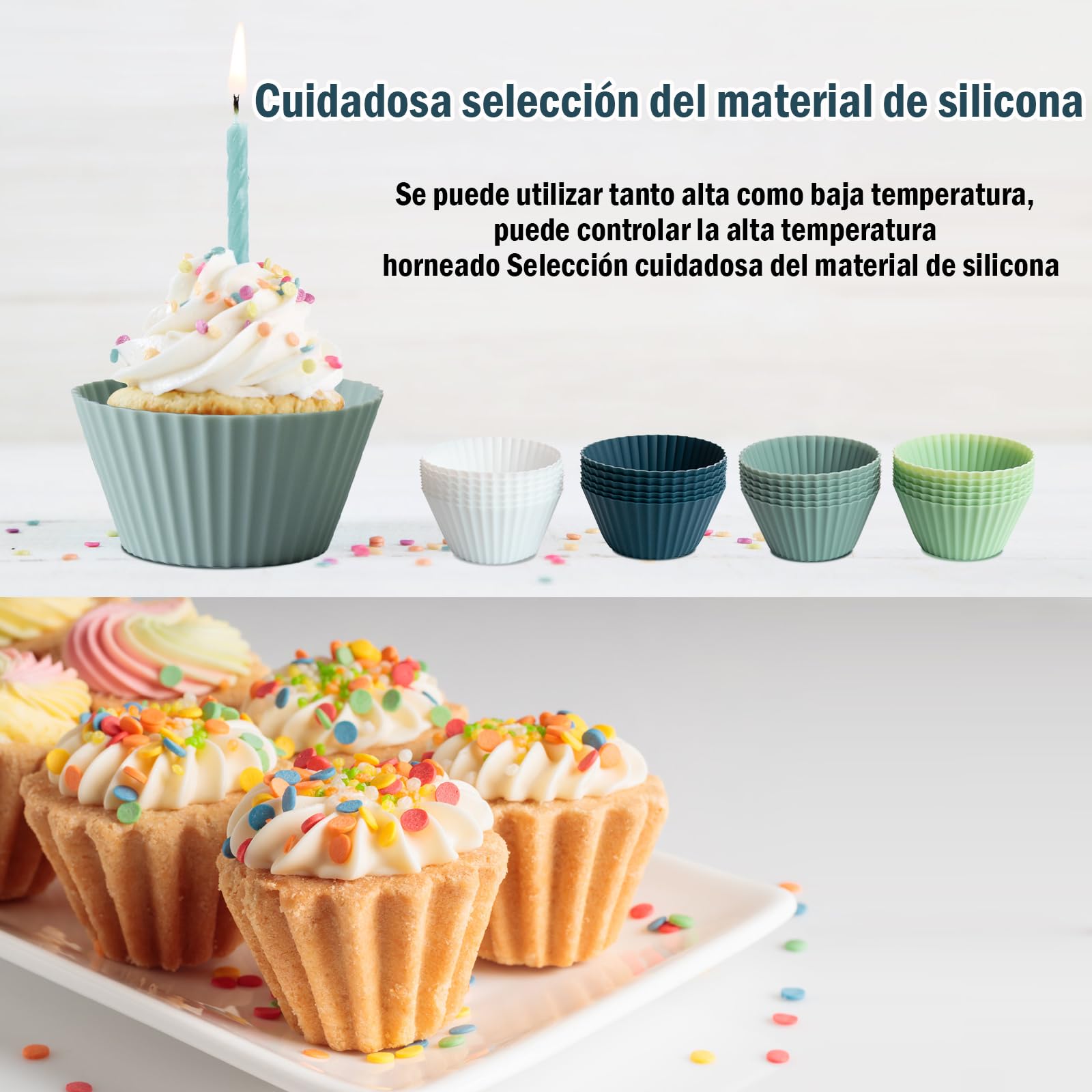 54 Stück Wiederverwendbare Silikon-Muffinförmchen – Cupcake-Einlagen In 4 Farben, Hitzebeständig Bis 230°C, Lebensmittelecht