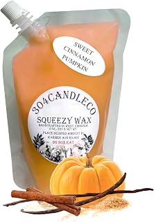 Large Squeeze Soy Wax Melt - 50 SCENTS! - Highly Fragrant & Hand-Crafted - Easy Mix & Match - American Made - Perfect for Wax Warmers (3oz, Sweet Cinnamon Pumpkin)