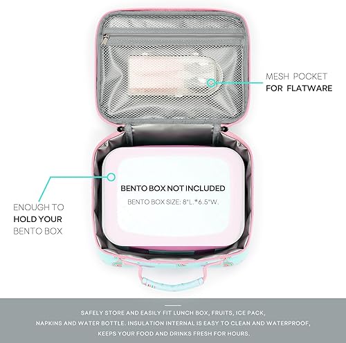 Miniatura 97 de mibasies Lonchera infantil para niñas pequeñas, bolsa de almuerzo aislada y reutilizable para la escuela, fresas surtidas, color rosa Surtido