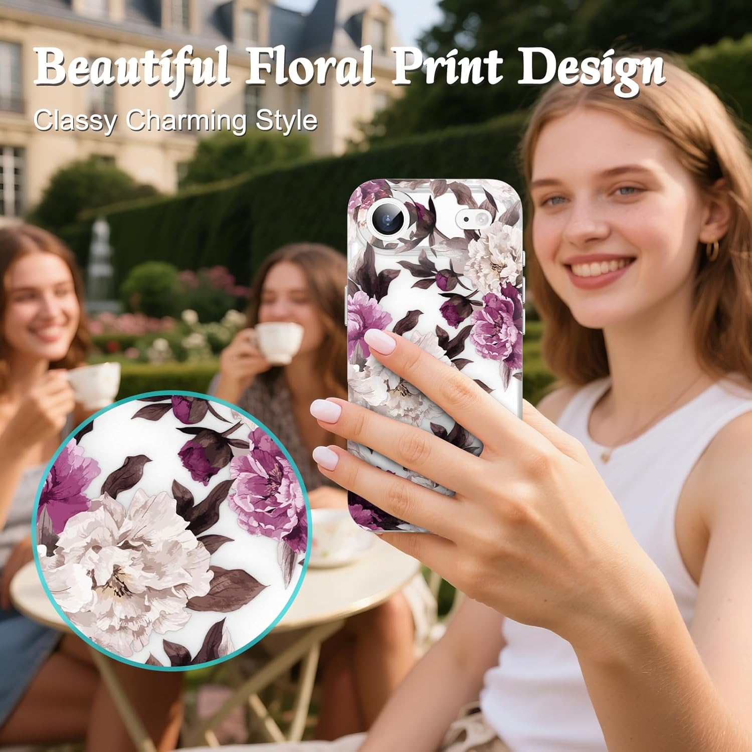 MILPROX Compatible with iPhone Air Case Floral - Flowers Girly Design for Women Girls - Clear Elegant Pretty Aesthetic Classy Retro Phone Cover for iPhone 17 Air 6.5'' - Rose - Image 6