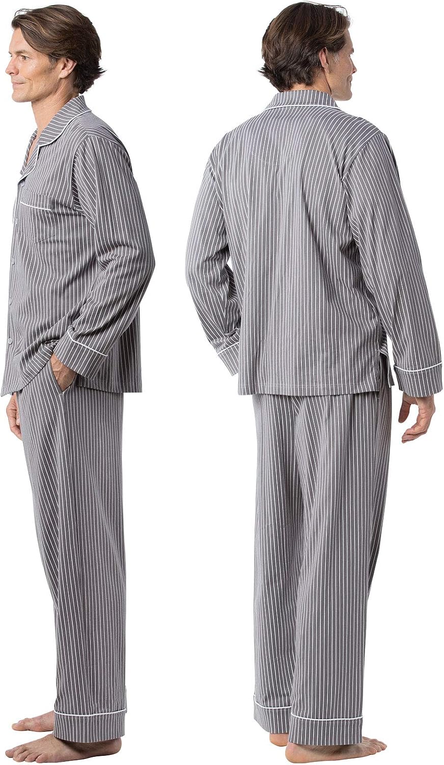 PajamaGram Winter Flannel Men’s Pajamas - Men's Knit Flannel Pajamas Set image 2