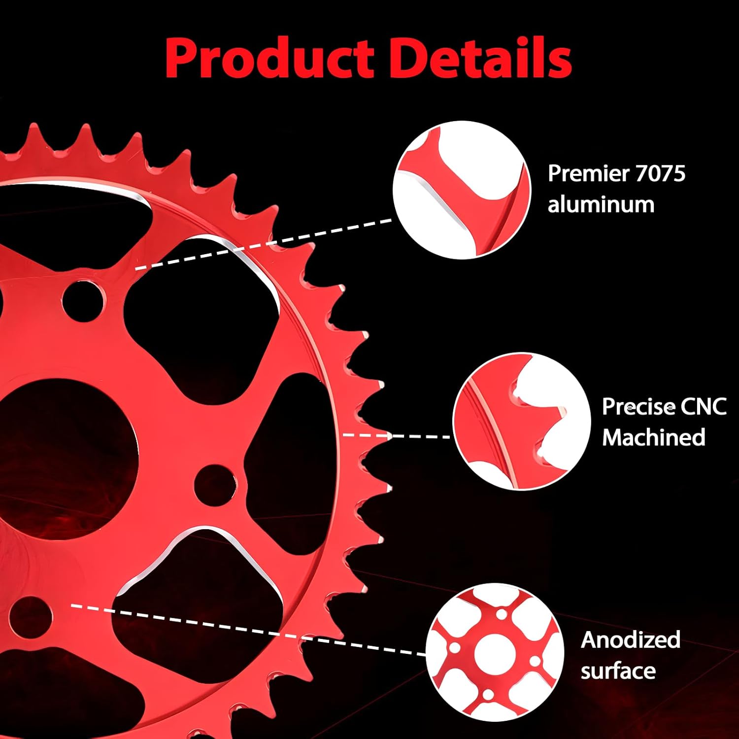 40T 420 Chain Sprocket 40/41/420 40MM Bore Rear Drive Wheel Sprocket CNC for CT200U CT200U-EX BT200X Baja Warrior Predator 212cc 196cc Go Kart Trail 200 MB165 MB200 Mini Bike Red