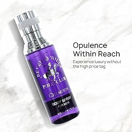 Beverly Hills Polo Club Body Spray for Men - BHPC Champion - Notes of Vanilla, Lily, Oakmoss & Patchouli - Long Lasting Body Mist Cologne Scent - Ideal Gift for Him, 6oz