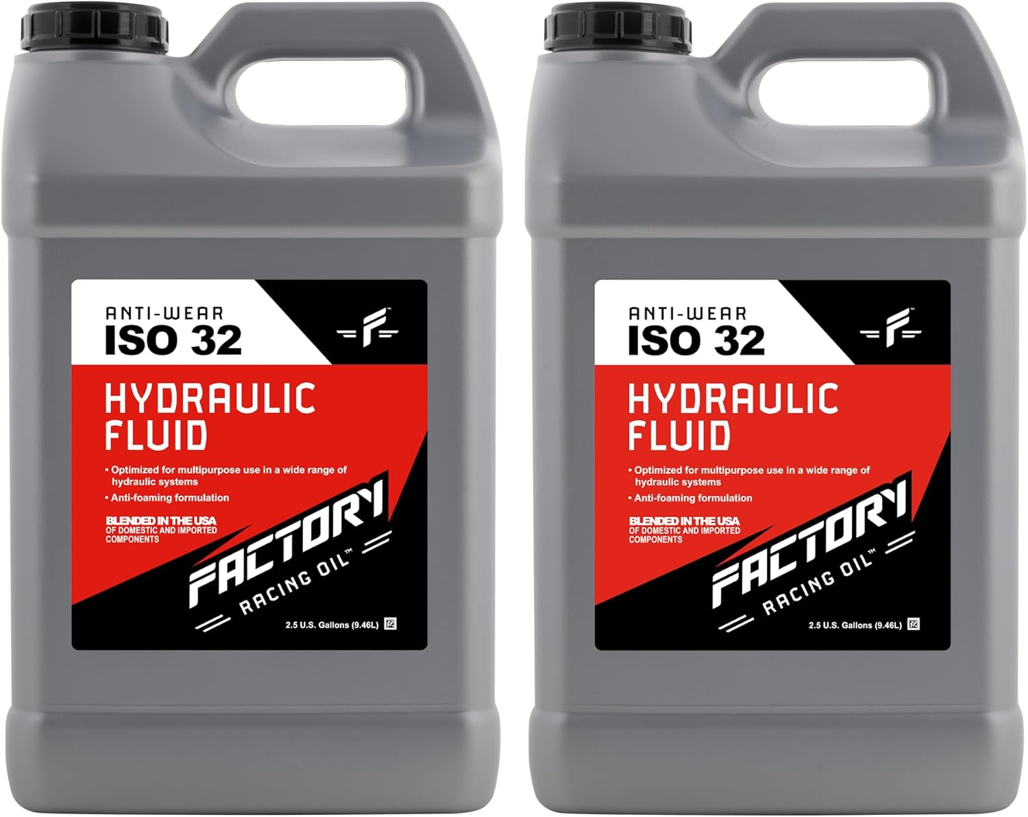 Factory Racing Oil 214801 Twin Pack Anti-Wear ISO 32 Hydraulic Fluid - 5 Gallons (2x2.5 Gal Bottles)
