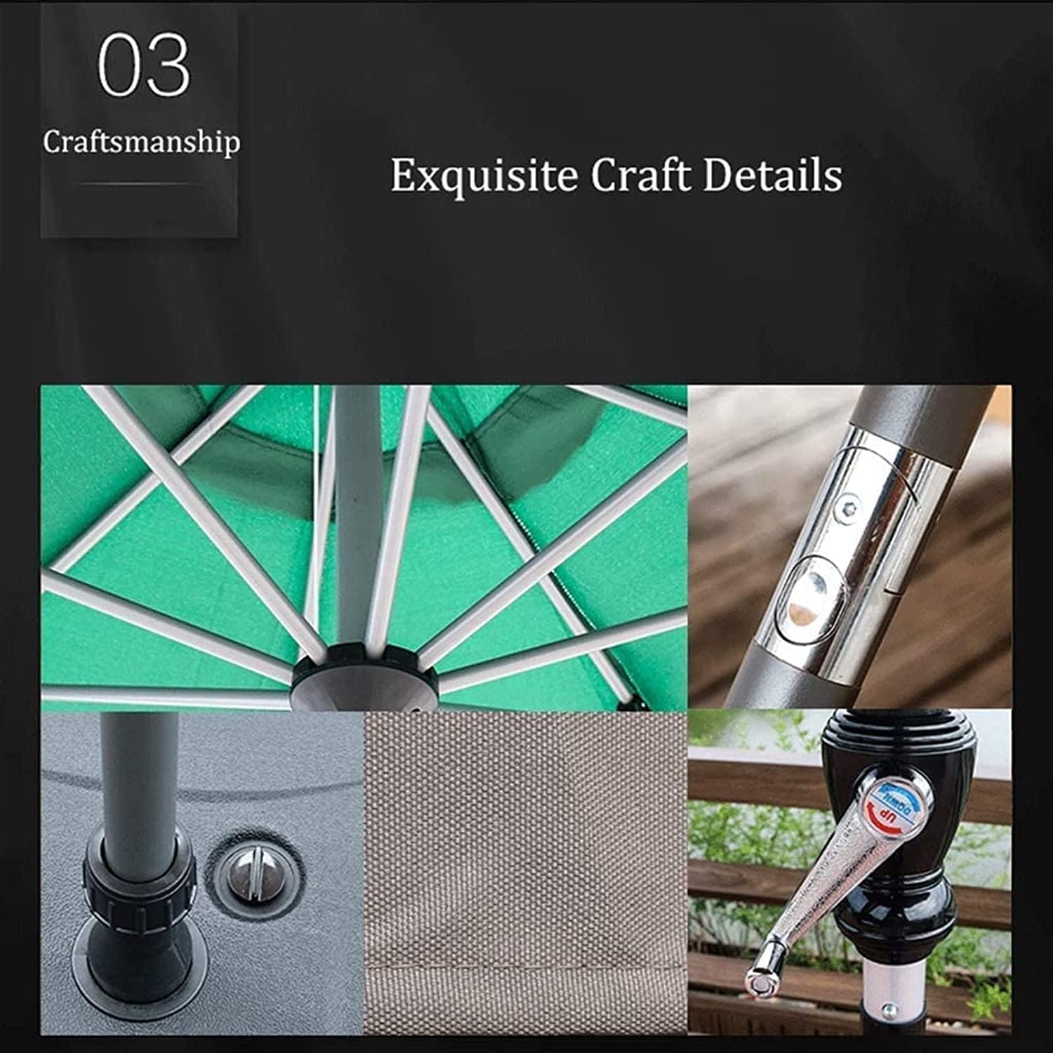 Garden parasols Garden Parasol,Umbrella Outdoor 9.8ft / Waterproof Sun Shade for Beach Pool Patio Umbrellas Round with Winding Crank and Tilt Function Outdoor parasols