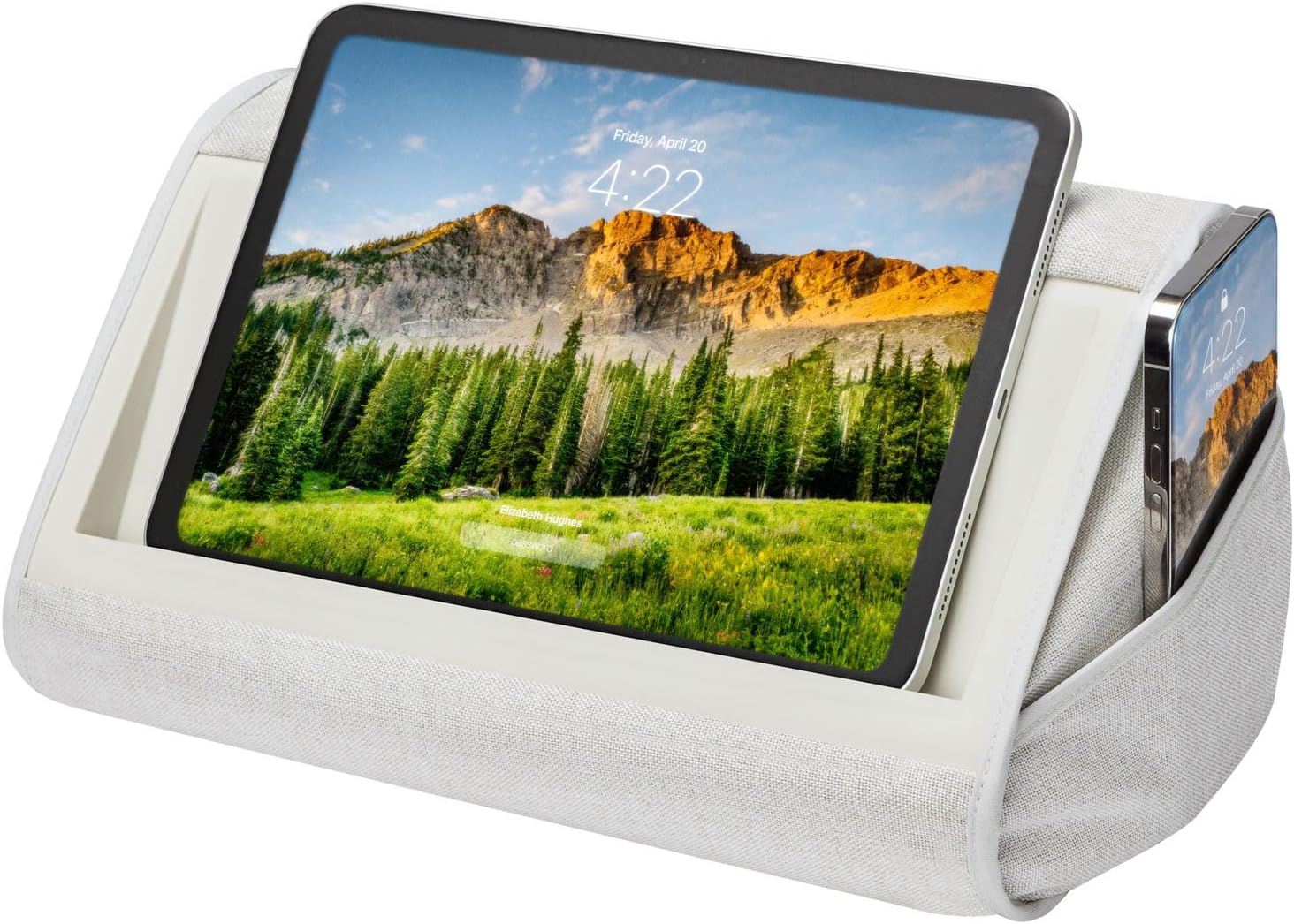 LapGear Tablet Pillow Stand - Almond, 11” Slot