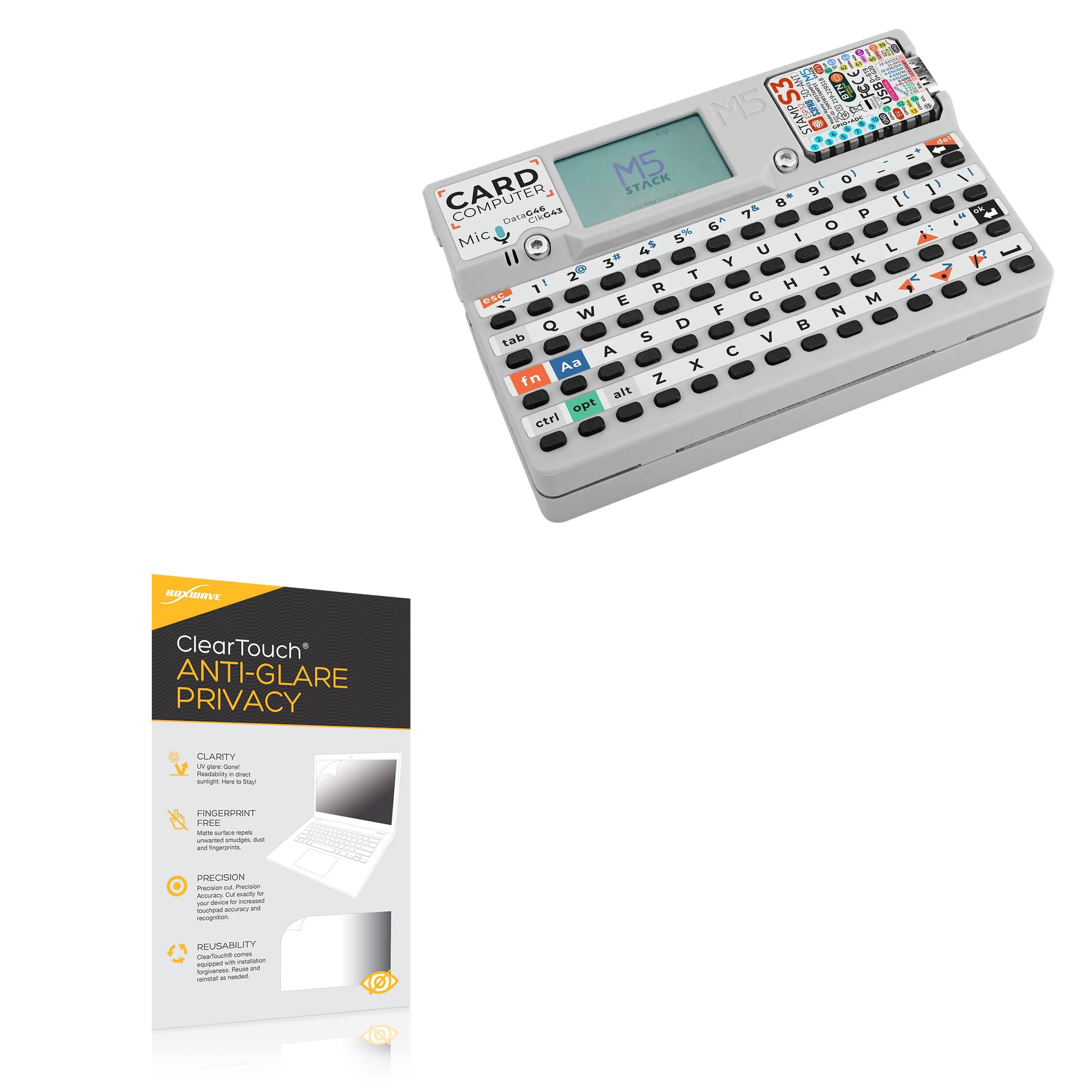 BoxWave Screen Protector Compatible with M5Stack Cardputer Core - ClearTouch Anti-Glare Privacy (2-Pack), Privacy Screen Protector Flexible Film Anti-Glare