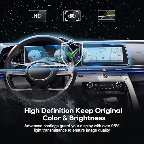 Miniatura 6 de LFOTPP Protector de pantalla de navegación de automóvil para H*yundai Elantra 2021+ vidrio templado dureza 9H para automóvil, pantalla estérea,