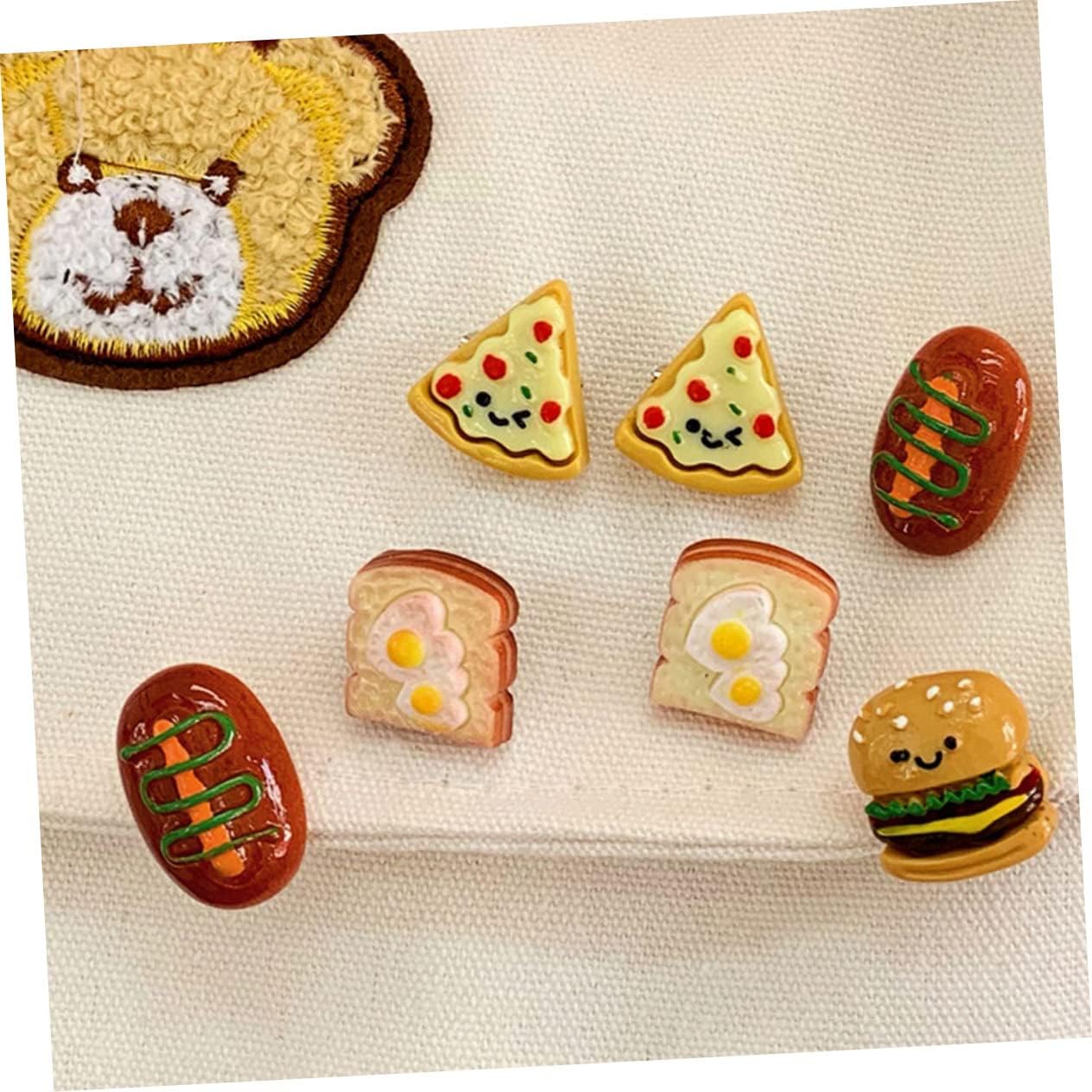 10pcs Creative Food Brooch Unique Cartoon Accessories for Clothing Bags Hats and Decorative for Boys and Girls and Adults
